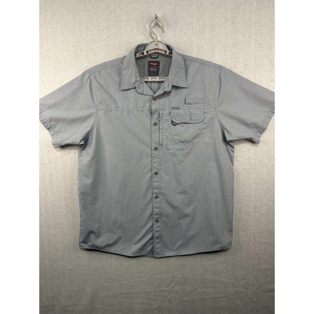 Wrangler Outdoor‎ Shirt Men's XL Button Up Gray Fishing Hiking Casual